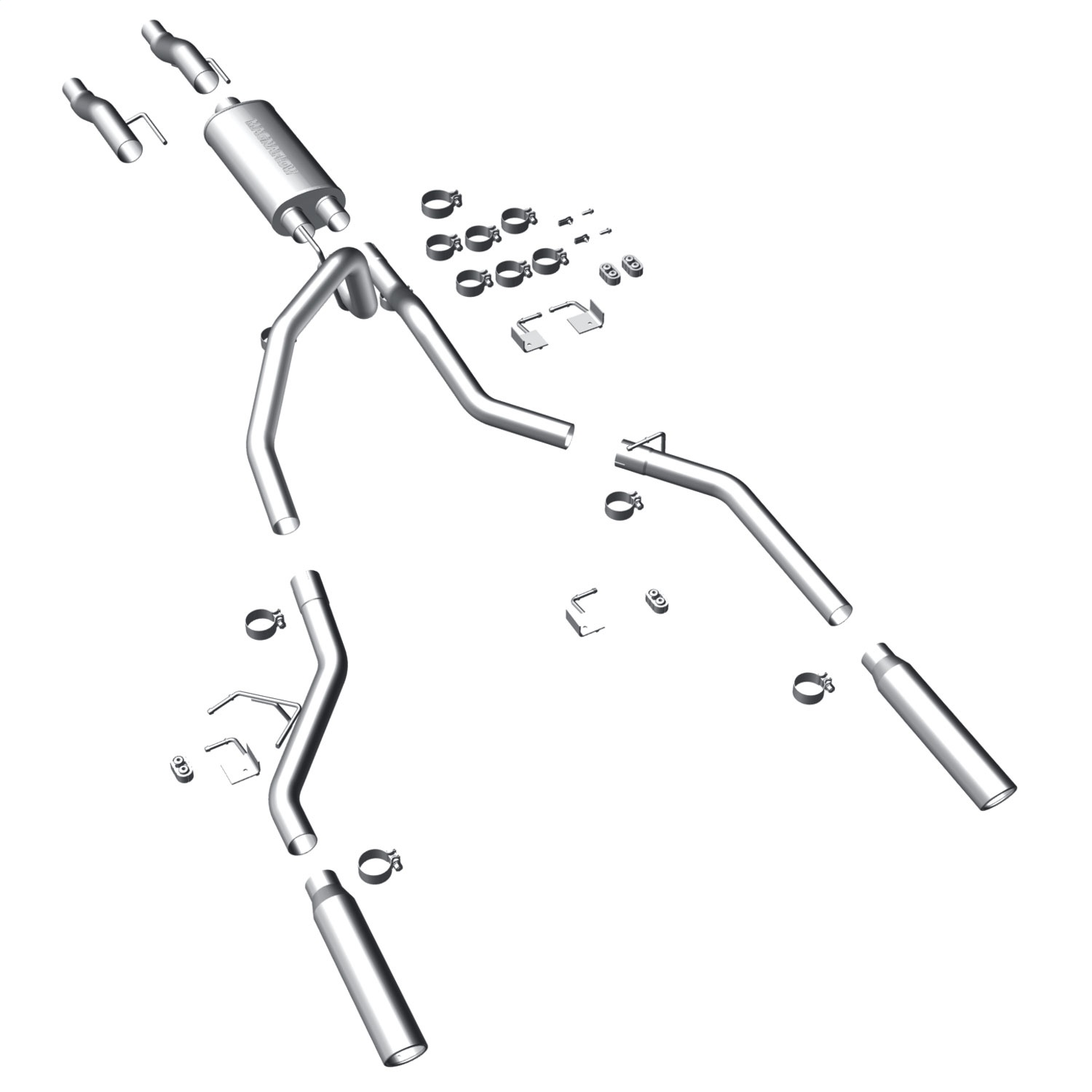 Magnaflow 15460 - 11 Ford F-150 3.7L/5.0L/6.2L SS Catback Exhaust Dual Split Rear Exit w/ 3.5in SS Tips Magnaflow 15460 - 11 Ford F-150 3.7L/5.0L/6.2L SS Catback Exhaust Dual Split Rear Exit w/ 3.5in SS Tips