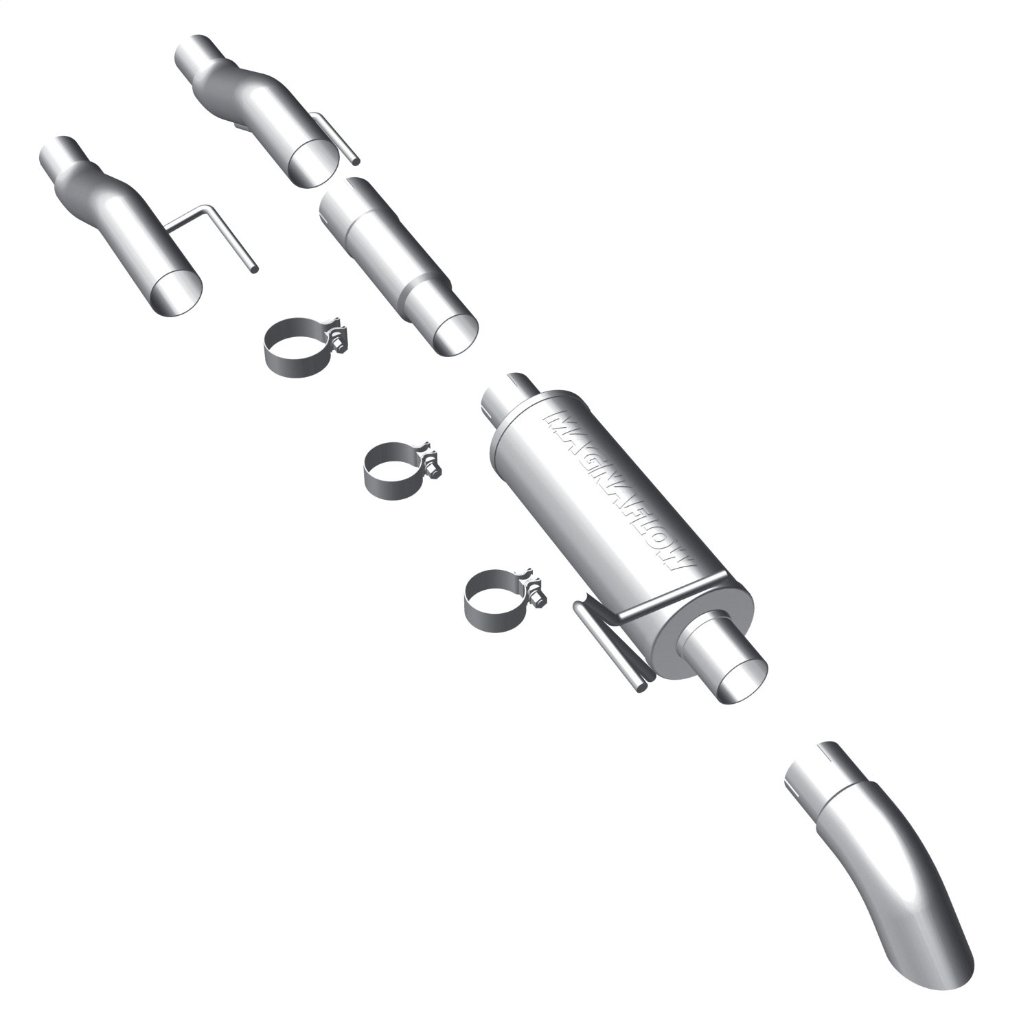 Magnaflow 17137 - 11 Ford F-150 3.7L/5.0L/6.2L SS Catback Exhaust w/ 3in SS Turn Down Tip