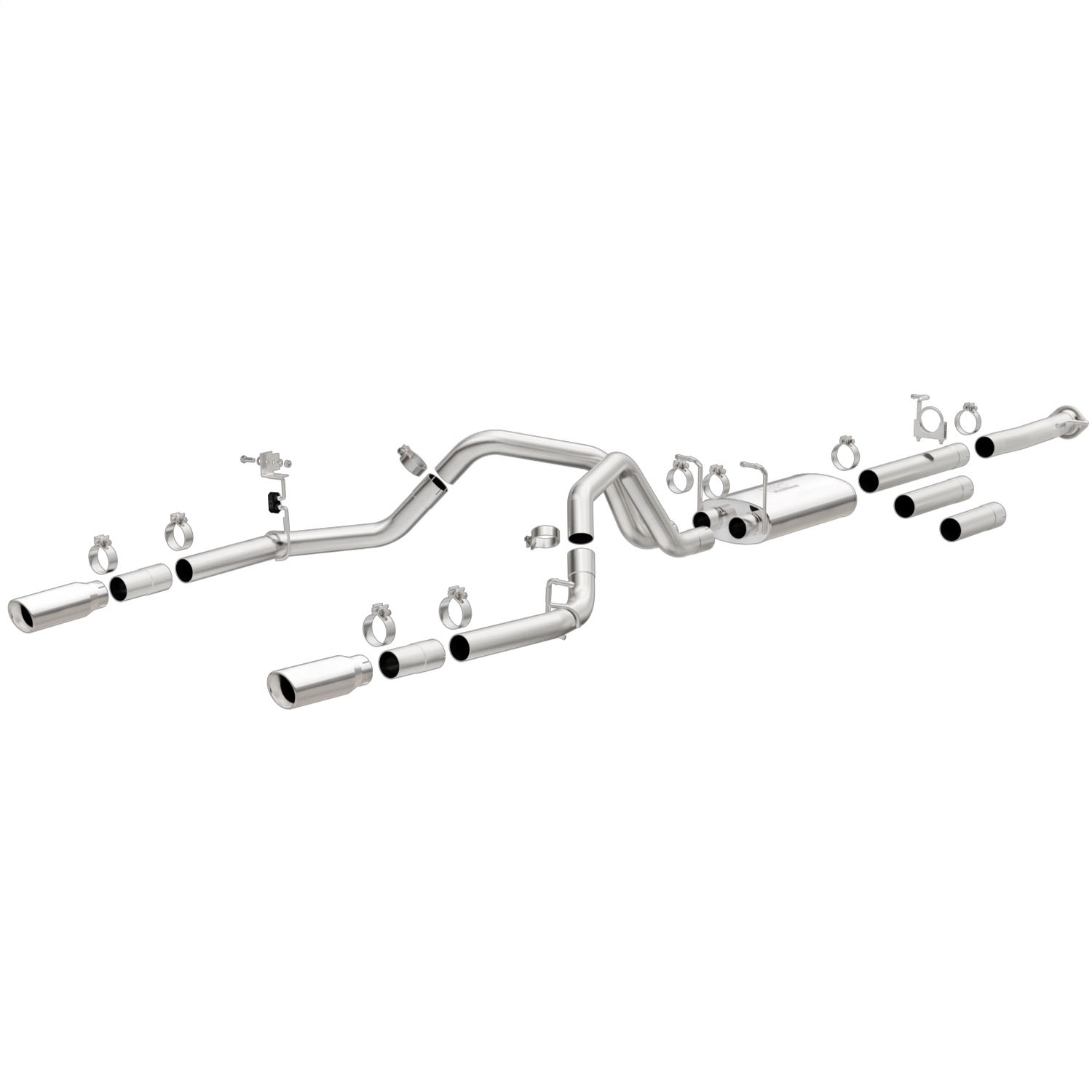 Magnaflow 19027 - Stainless Cat-Back Exhaust 2015 Chevy Silverado 2500HD 6.0L Dual Split Rear Exit 4in Magnaflow 19027 - Stainless Cat-Back Exhaust 2015 Chevy Silverado 2500HD 6.0L Dual Split Rear Exit 4in
