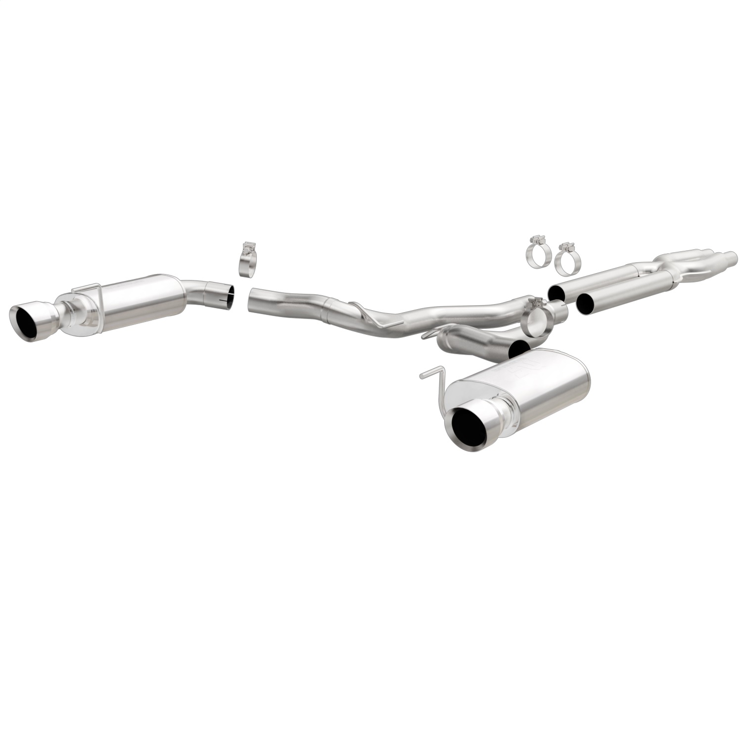 Magnaflow 19100 - Cat Back, SS, 3in, Street, Dual Split Polished 4.5in Tips 2015 Ford Mustang GT V8 5.0L
