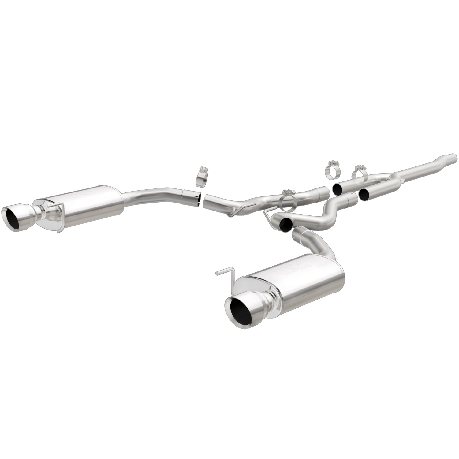 Magnaflow 19097 - Cat Back, SS, 2.5in, Street, Dual Split Polished 4.5in Tips 2015 Ford Mustang Ecoboost