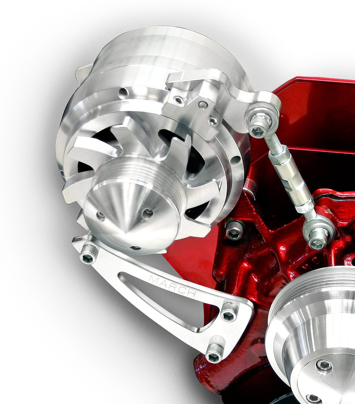 March Performance P80120-06 - Small Block Chevy Alternator Bracket - Chrome