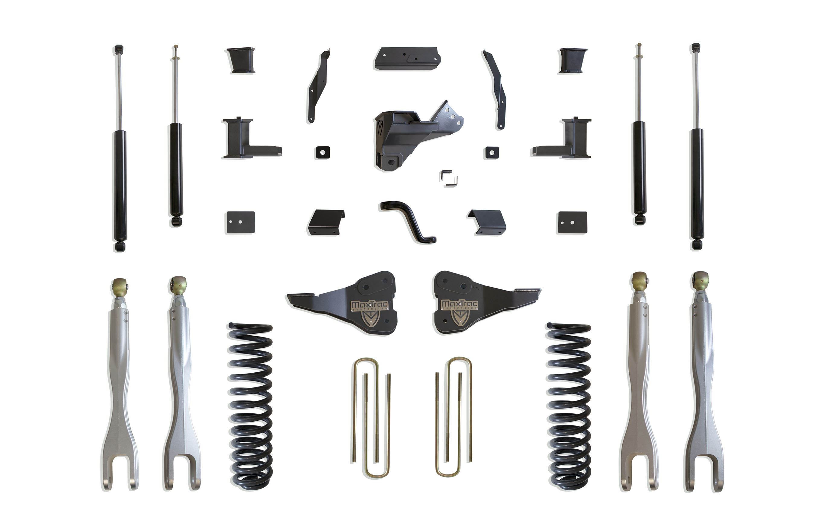 Maxtrac K943362L - 17-19 Ford F-250/350 4WD 6in/2in MaxPro Coil Lift Kit w/4-Link Arms &  Shocks