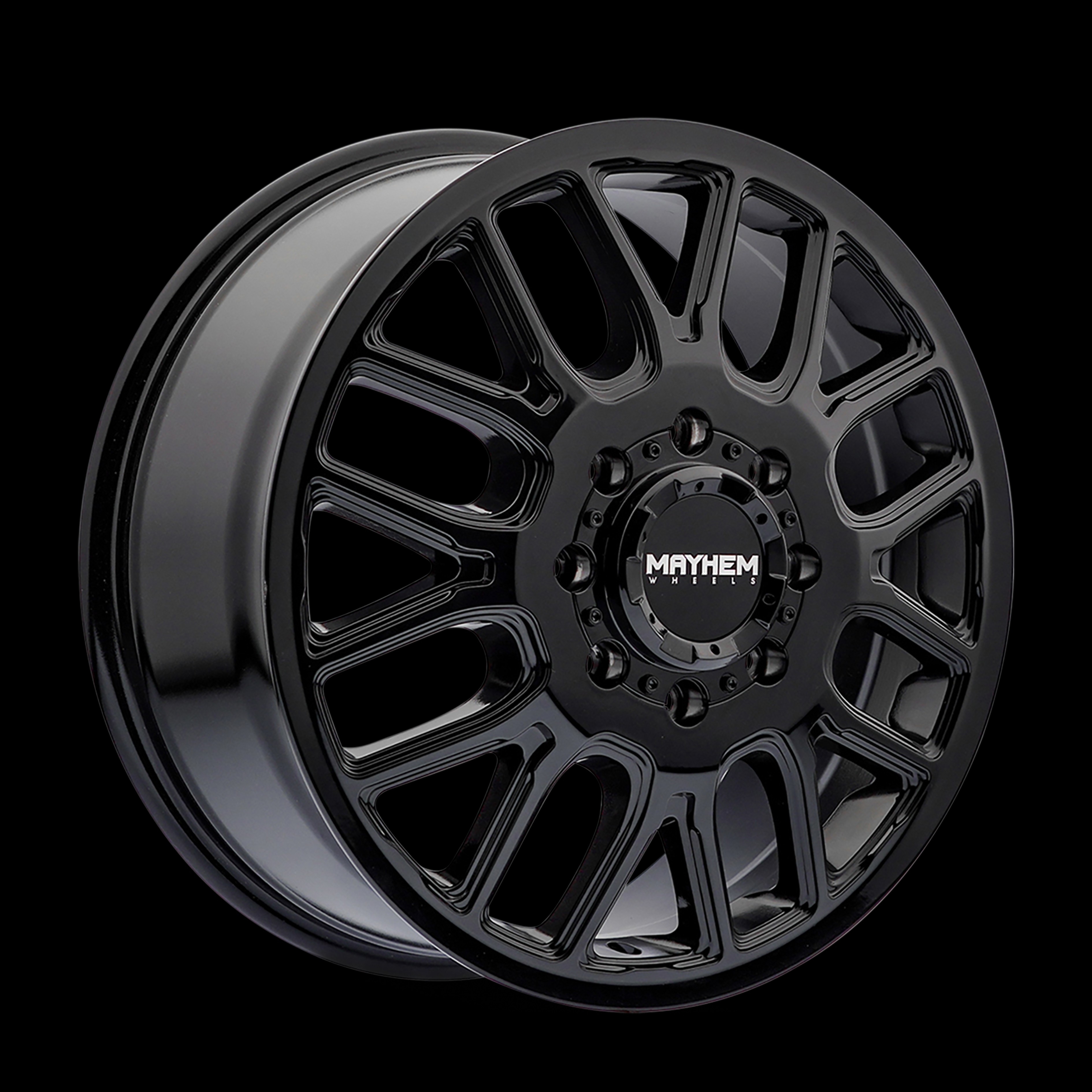 Mayhem 8107D-2877BF115 - 8107D Cogent Dually 20x8.25 / 8x200 BP / 115mm Offset / 142mm Hub Gloss Black Wheel