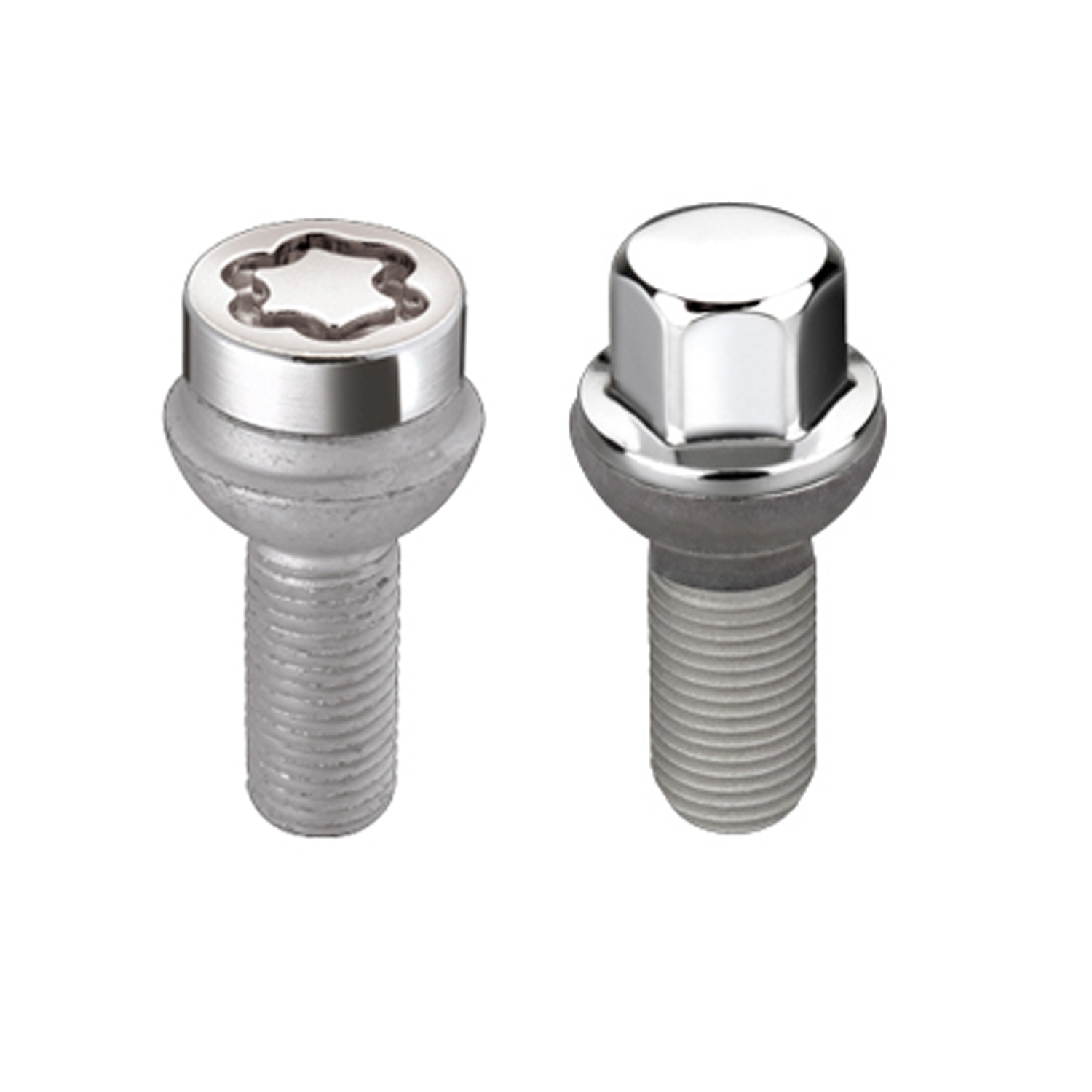McGard 68174 - 5 Lug Hex Install Kit w/Locks (Radius Seat Bolt) M14X1.5 / 17mm Hex / 27.5mm Shank L - Chrome