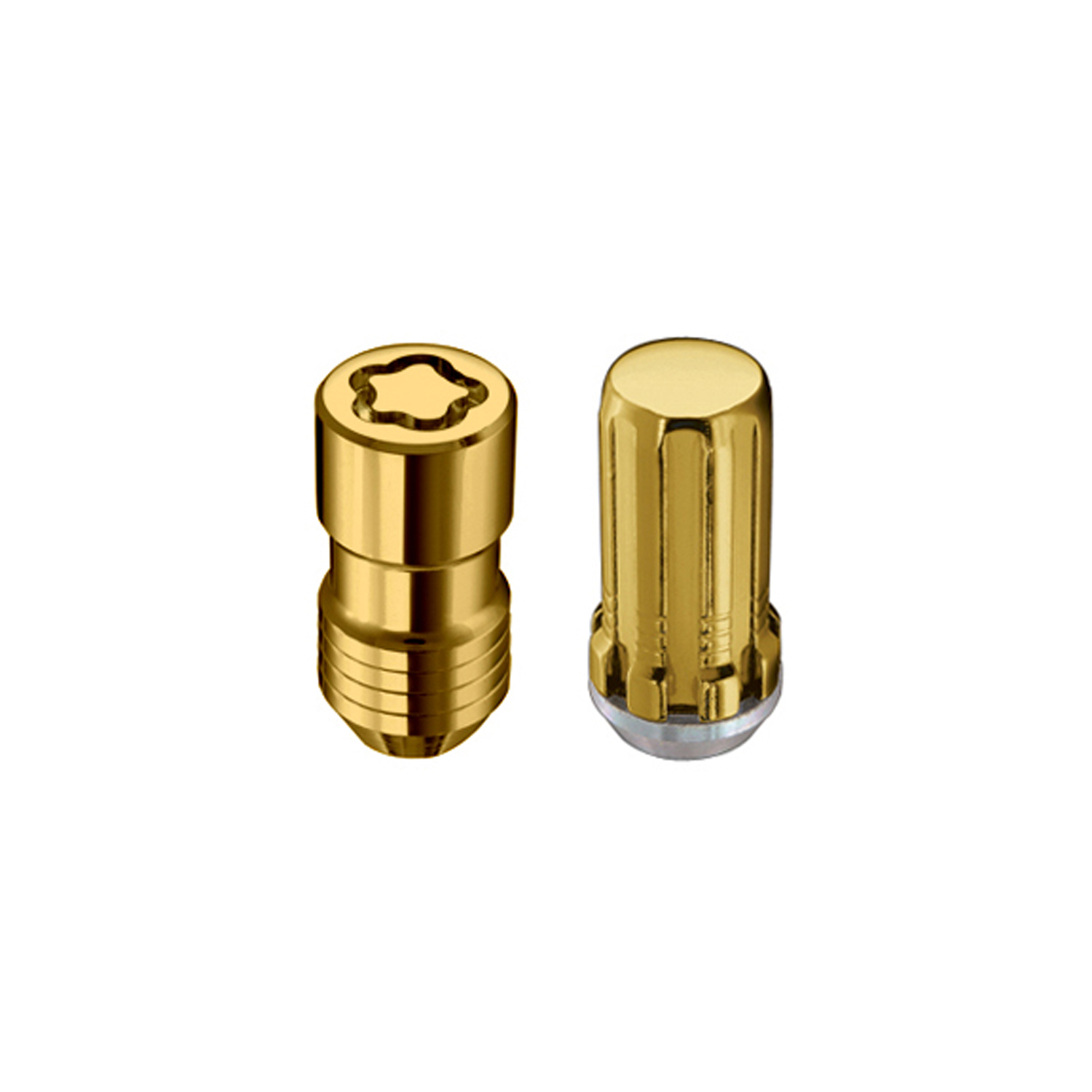 McGard 65610GD - SplineDrive Tuner 6 Lug Install Kit w/Locks & Tool (Cone) M14X1.5 / 1in. Hex - Gold