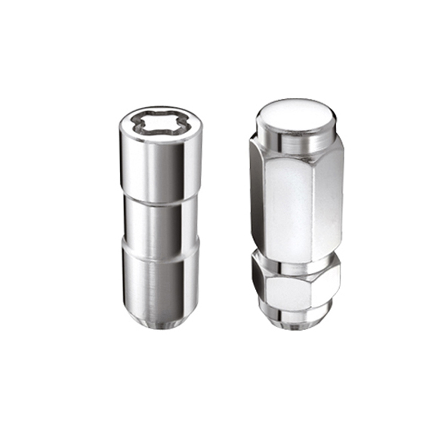 McGard 84834 - 8 Lug Hex Install Kit w/Locks (Cone Seat Nut / Duplex) 9/16-18 / 7/8 Hex / 2.5in L - Chrome