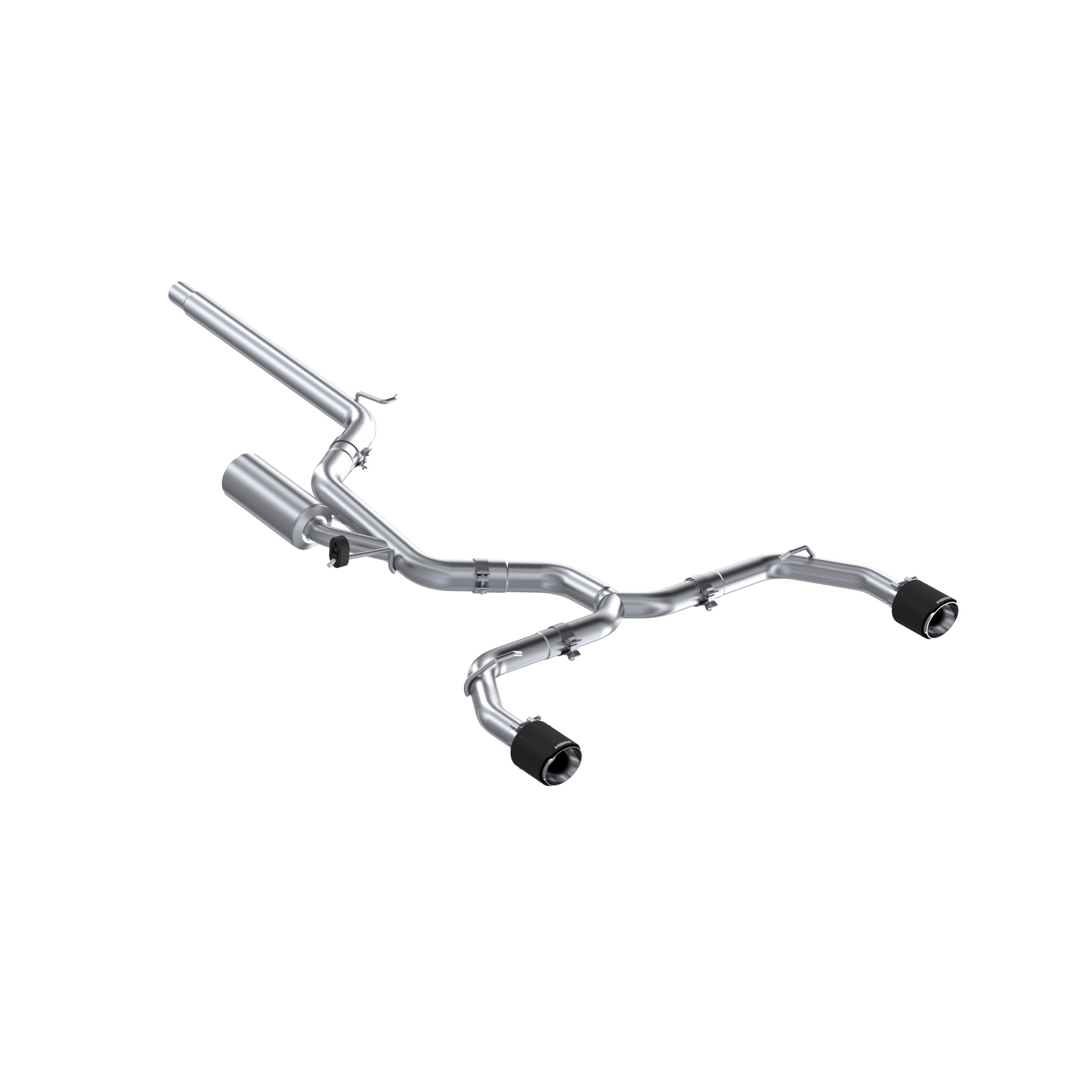MBRP S46173CF - 2022-Up Volkswagen Golf GTI MK8 T304 Stainless Steel 3 Inch Cat-Back 2.5 Inch Dual Split Rear with Carbon Fiber Tips MBRP S46173CF - 2022-Up Volkswagen Golf GTI MK8 T304 Stainless Steel 3 Inch Cat-Back 2.5 Inch Dual Split Rear with Carbon Fiber Tips