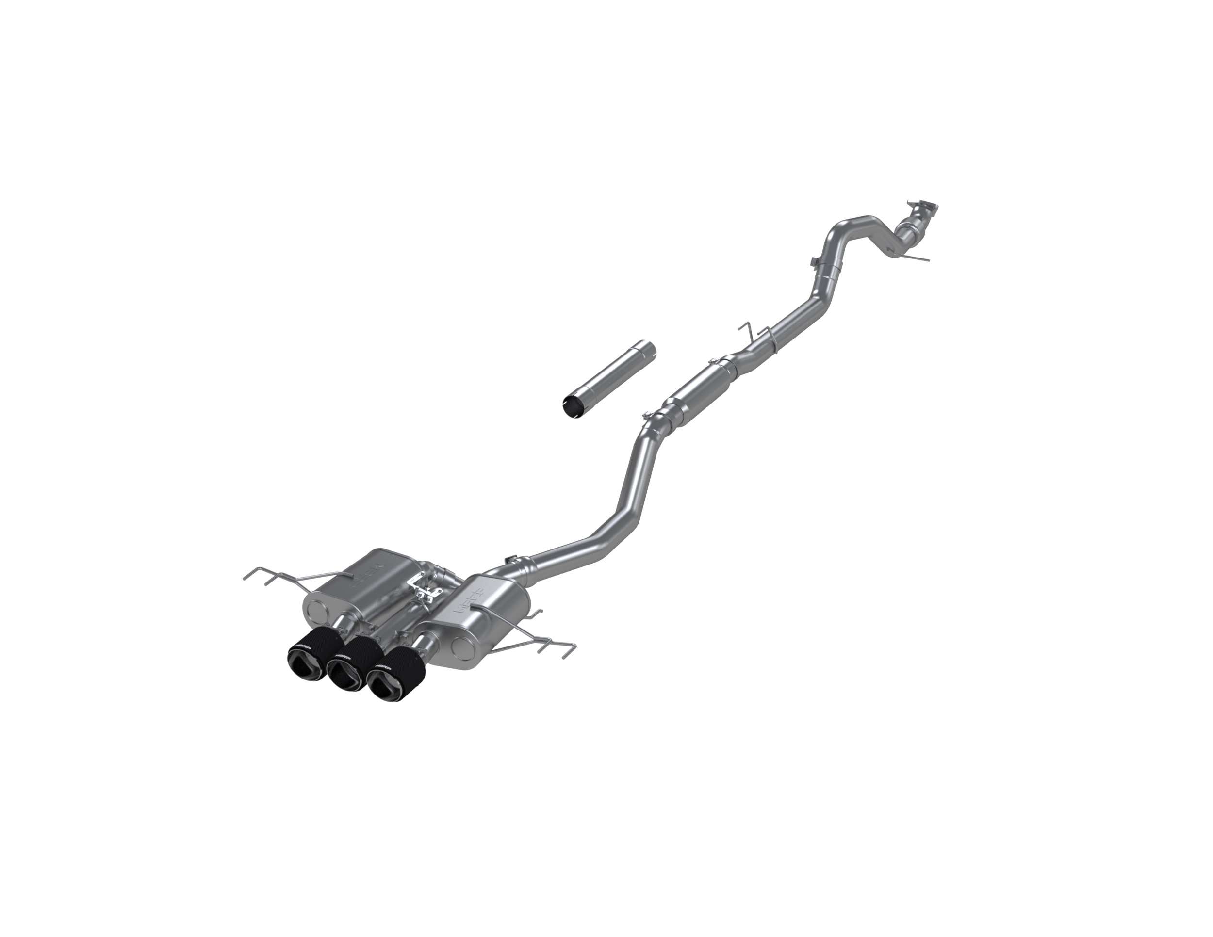 MBRP S49023CF - 23-Up Honda Civic Type R 2.0L 3 Inch Cat-Back Exhaust System Armor Pro T304 Stainless Steel Triple Center Outlet with Carbon Fiber Tips Active Exhaust