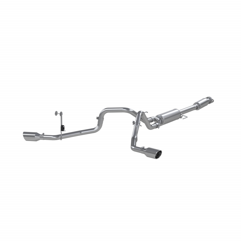 MBRP S5213AL - 21-Up Ford F-150 Aluminized Steel 3 Inch Cat-Back 2.5 Inch Dual Split Side Exhaust System