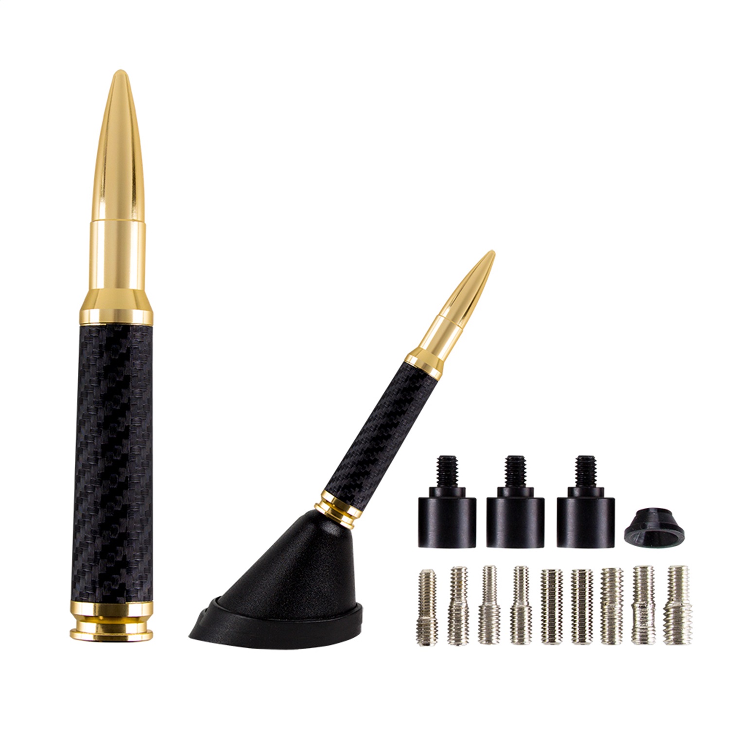 Metra Electronics 30GCF - Replica Antenna; .30 Cal; Gold w/Carbon Fiber;