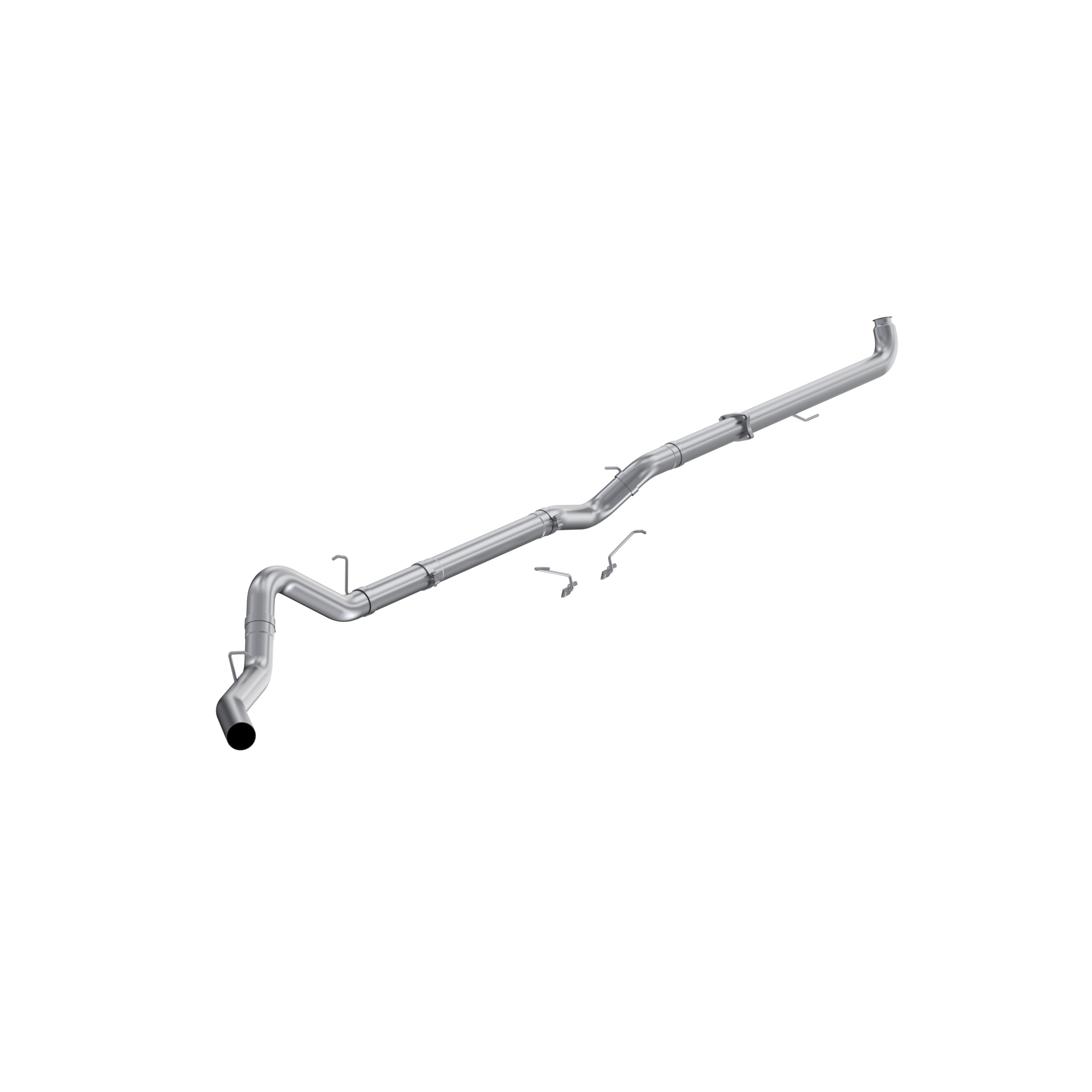 MBRP S6005PLM - 2001-2004 Chevrolet/GMC Silverado/Sierra 2500/3500 6.6L EC/CC 4 Inch Downpipe-Back No Muffler Single Side Exit Aluminized Steel