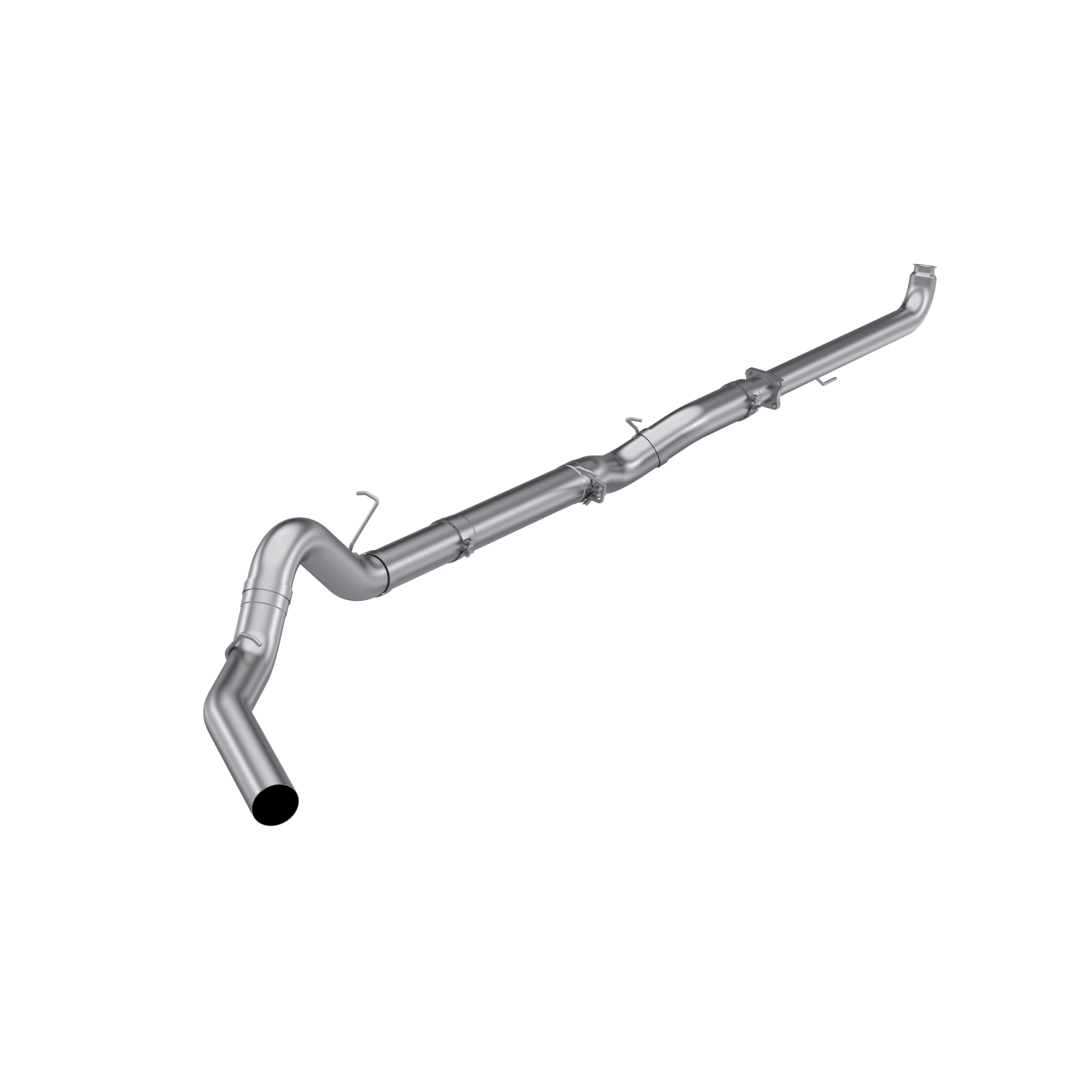 MBRP S60210PLM - Aluminized Steel 5 Inch Downpipe Back Single Side Exit No Muffler 01-04 Silverado/Sierra 2500/3500 6.6L Duramax EC/CC