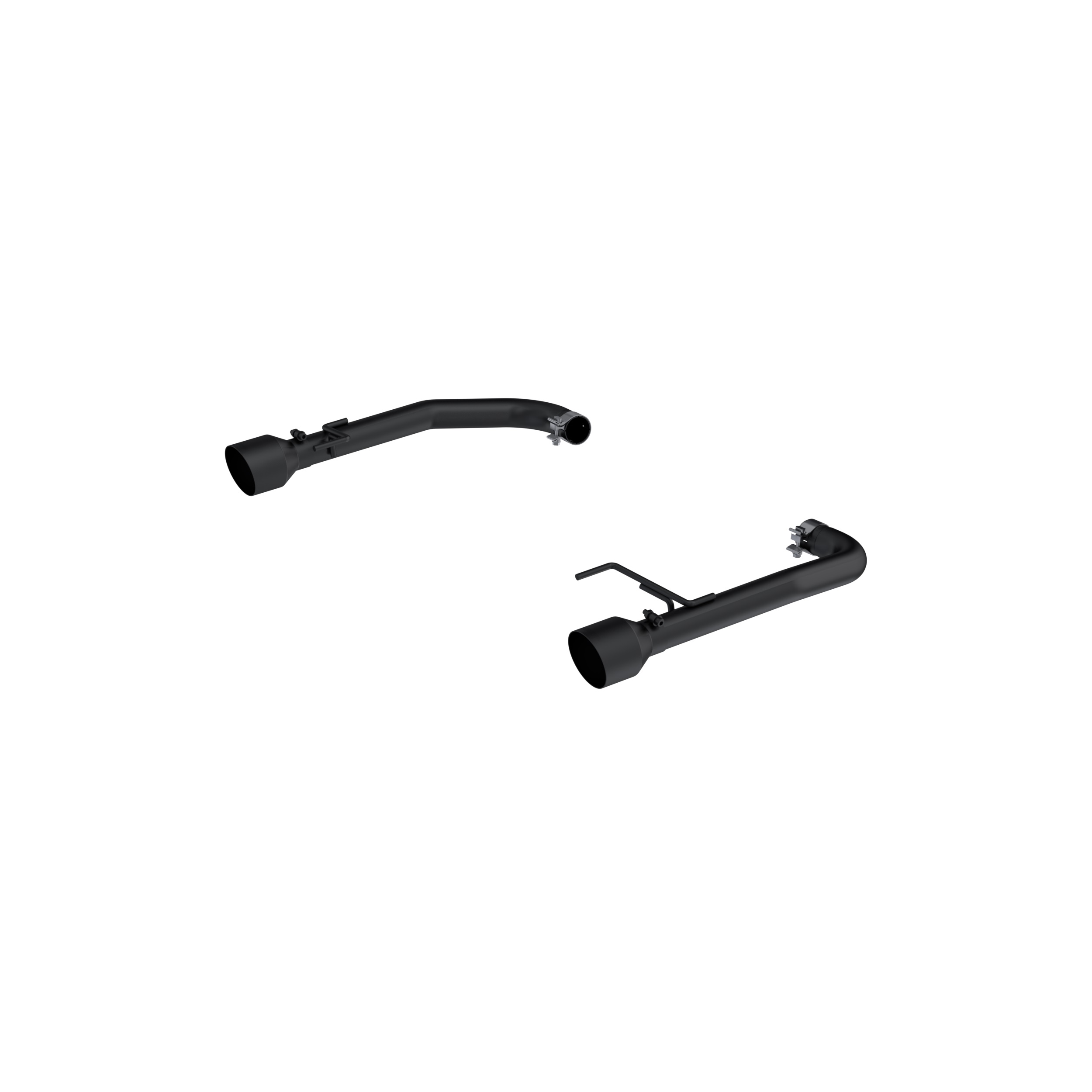 MBRP S7247BLK - 2015-Up Ford Mustang 2.3L EcoBoost Armor BLK Black-Coated Aluminized Steel 2.5 Inch Axle-Back Dual Split Rear With Black Tips