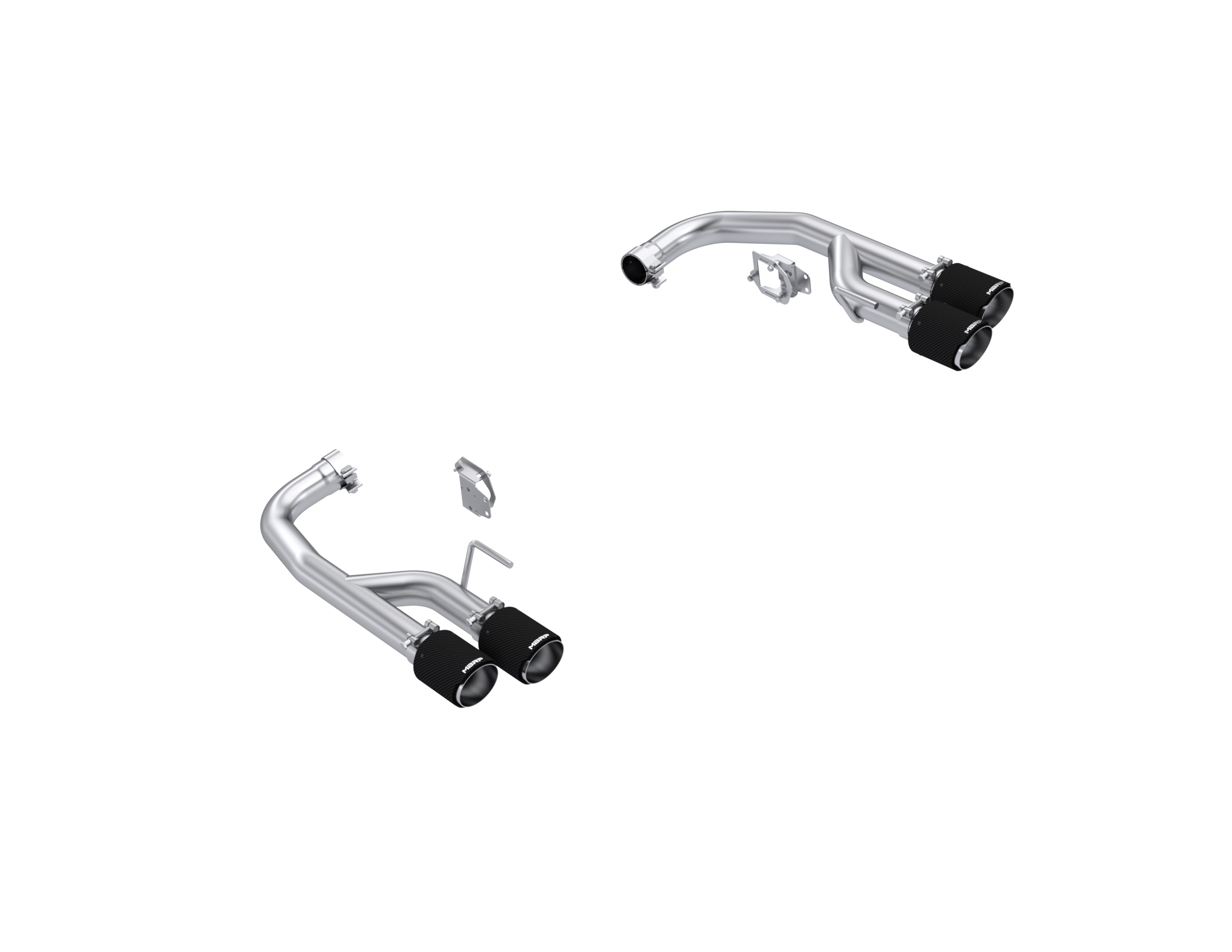 MBRP S72813CF - 24-Up Ford Mustang GT 5.0L Armor Pro T304 Stainless Steel 2.5 Inch Axle-Back Dual Split Rear with Quad Carbon Fiber Tips Race Profile