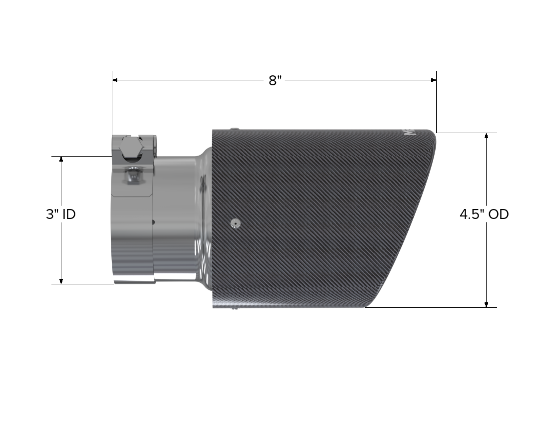 MBRP T5151CF - Exhaust Tip 4.5 Inch O.D. Dual Wall Angled 3 Inch Inlet 7.7 Inch Length Carbon Fiber MBRP T5151CF - Exhaust Tip 4.5 Inch O.D. Dual Wall Angled 3 Inch Inlet 7.7 Inch Length Carbon Fiber