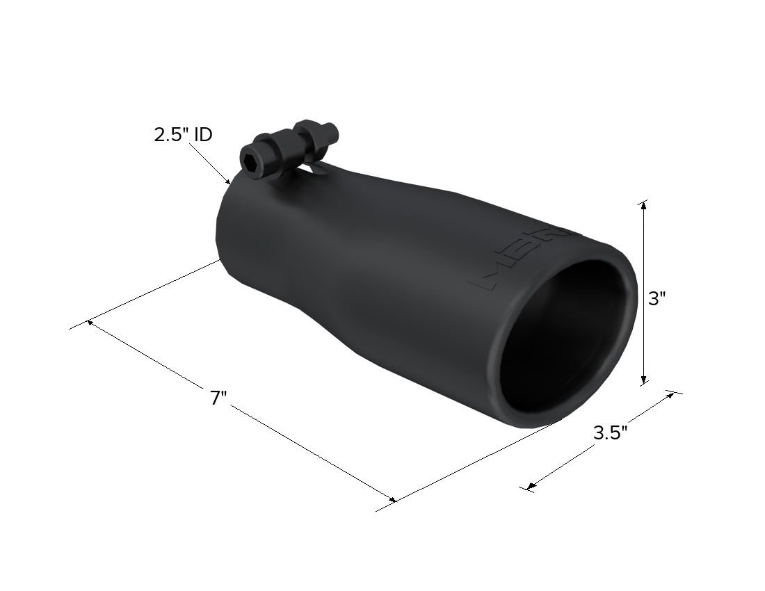 MBRP T5116BLK - Exhaust Tip 3.75 Inch O.D. Oval 2.5 Inch Inlet 7 Inch Length Black