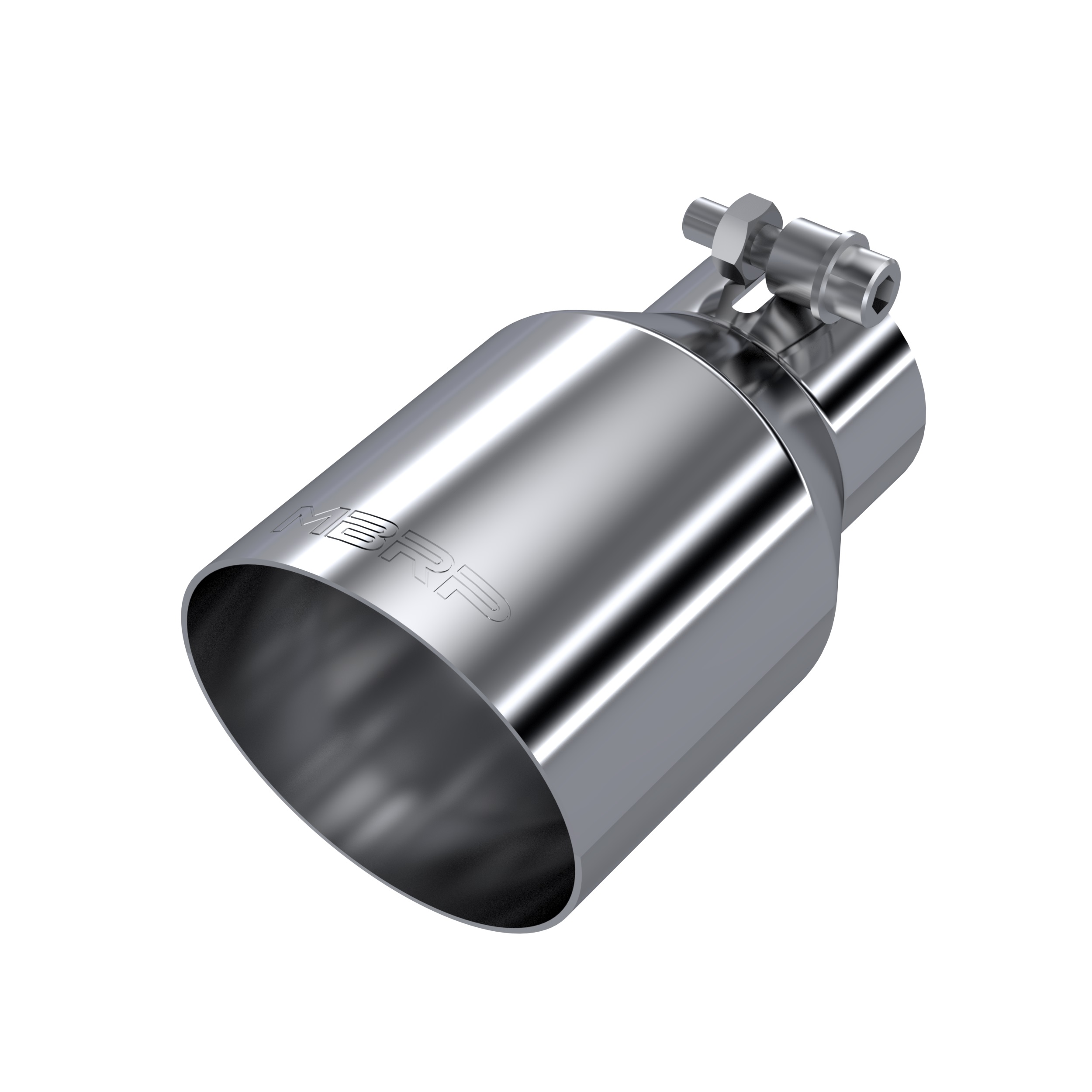 MBRP T5176 - T304 Stainless Steel Tip 2.5 Inch ID 4 Inch OD Single Wall Angle Cut 6.5 Inch Length