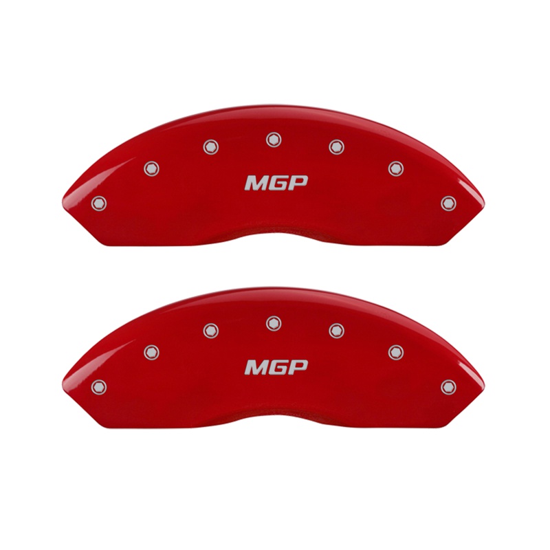 MGP 10155FMGPRD - Front set 2 Caliper Covers Engraved Front Red finish silver ch MGP 10155FMGPRD - Front set 2 Caliper Covers Engraved Front Red finish silver ch