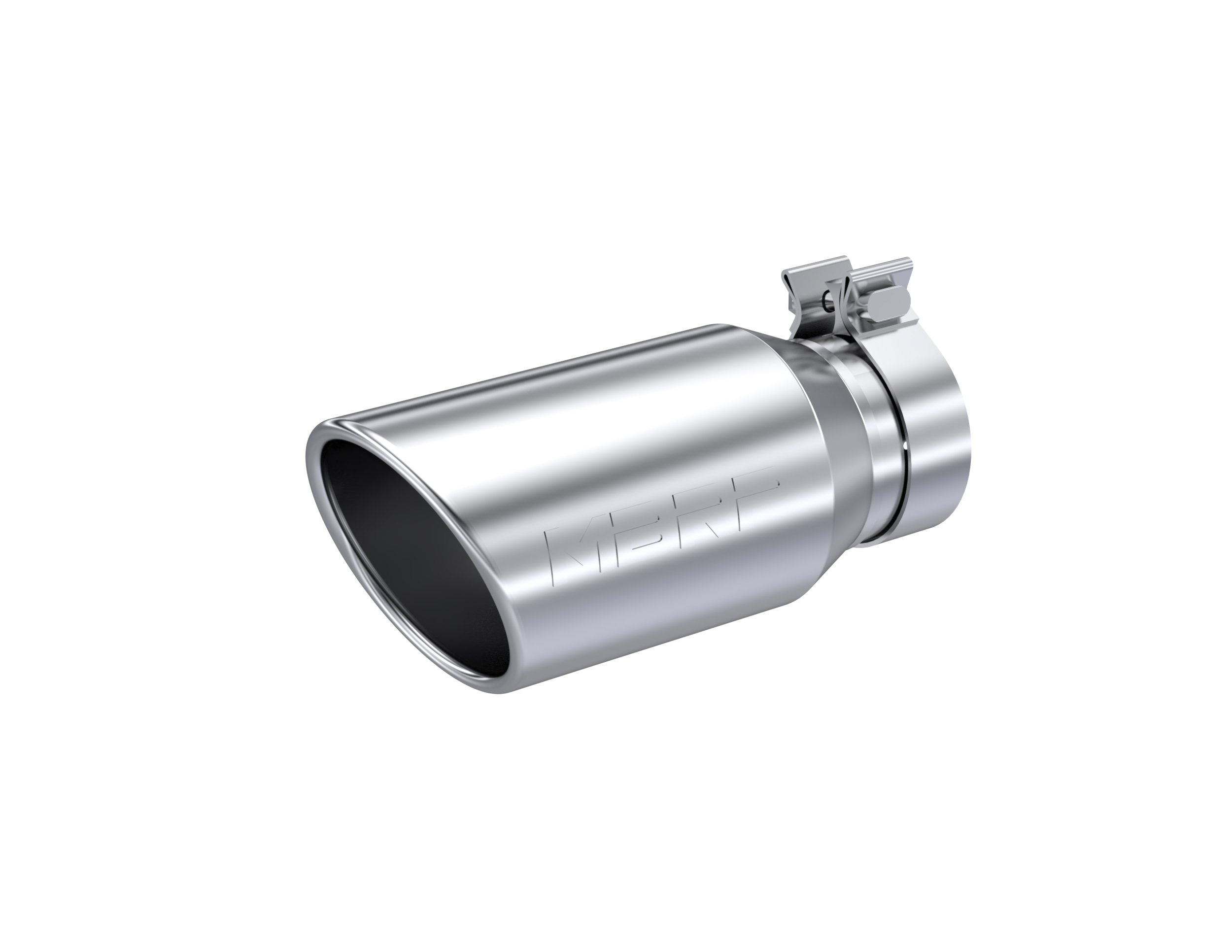 MBRP T5196 - Armor Pro T304 Stainless Steel, 4.5 Inch OD, 3.2 Inch Inlet ID, 10 Inch Length, Single Walled, Angled Cut Rolled End