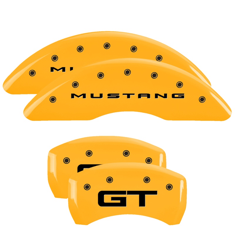 MGP 10201S2MGYL - 4 Caliper Covers Engraved Front 2015/Mustang Engraved Rear 2015/GT Yellow finish black ch MGP 10201S2MGYL - 4 Caliper Covers Engraved Front 2015/Mustang Engraved Rear 2015/GT Yellow finish black ch