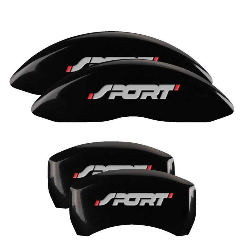 MGP 10229SSP1BK - 4 Caliper Covers Engraved Front & Rear No bolts/Sport Black finish silver ch MGP 10229SSP1BK - 4 Caliper Covers Engraved Front & Rear No bolts/Sport Black finish silver ch