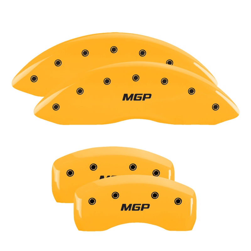MGP 10242SMGPYL - 4 Caliper Covers Engraved Front & Rear Yellow finish black ch MGP 10242SMGPYL - 4 Caliper Covers Engraved Front & Rear Yellow finish black ch