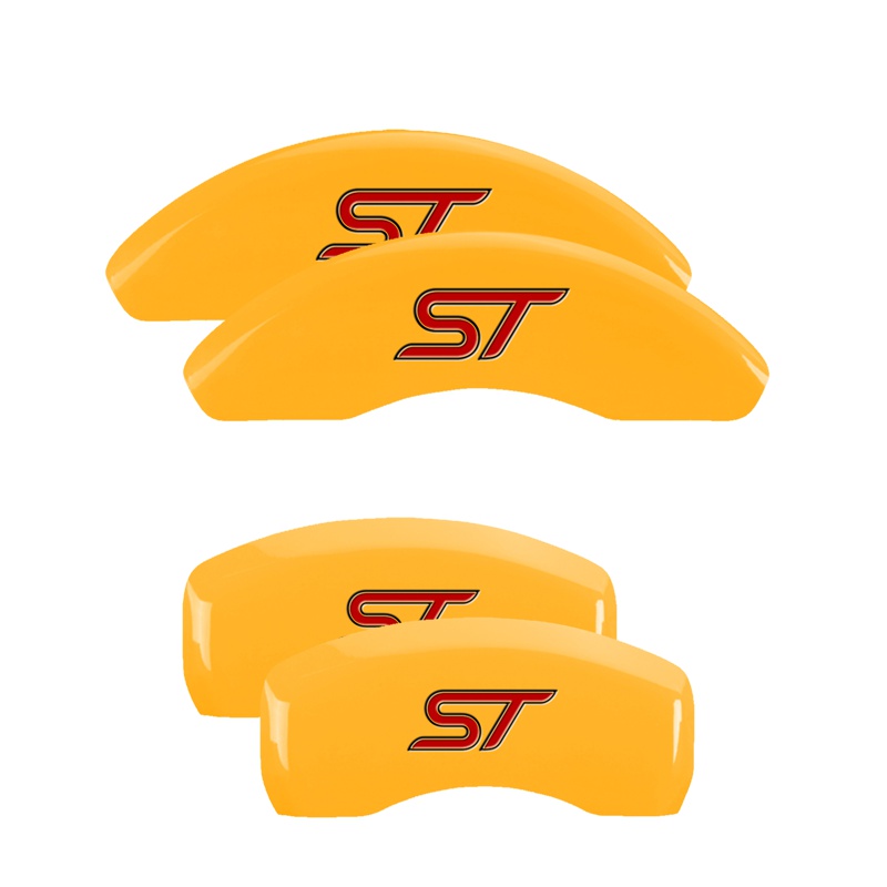 MGP 10236SST1YL - 4 Caliper Covers Engraved Front & Rear No bolts/ST Yellow finish black ch MGP 10236SST1YL - 4 Caliper Covers Engraved Front & Rear No bolts/ST Yellow finish black ch