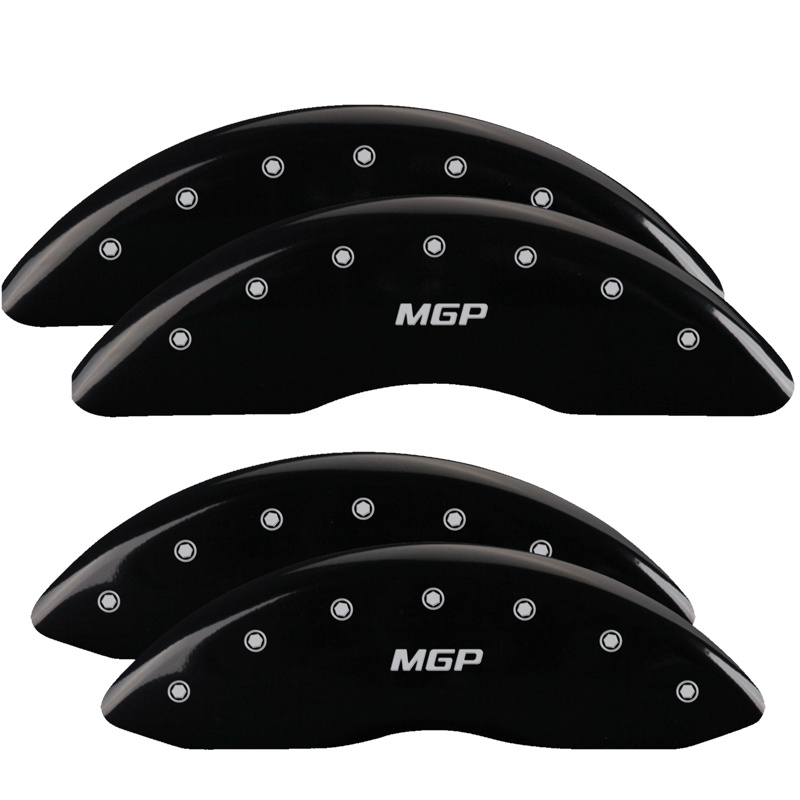 MGP 12124SMGPBK - 4 Caliper Covers Engraved Front & Rear Black finish silver ch MGP 12124SMGPBK - 4 Caliper Covers Engraved Front & Rear Black finish silver ch