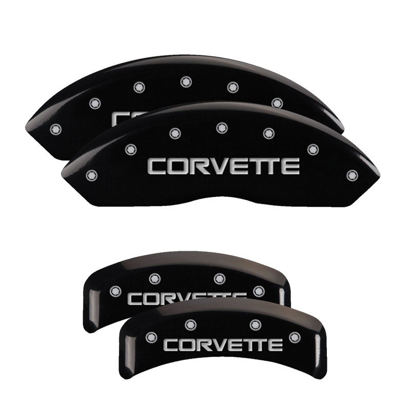 MGP 13013SCV4BK - 4 Caliper Covers Engraved F & R C4/Corvette Black Finish Silver Char 1988 Chevrolet Corvette MGP 13013SCV4BK - 4 Caliper Covers Engraved F & R C4/Corvette Black Finish Silver Char 1988 Chevrolet Corvette