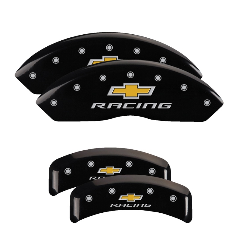 MGP 13013SBRCBK - 4 Caliper Covers Engraved F & R Chevy Racing Black Finish Silver Char 1988 Chevrolet Corvette MGP 13013SBRCBK - 4 Caliper Covers Engraved F & R Chevy Racing Black Finish Silver Char 1988 Chevrolet Corvette