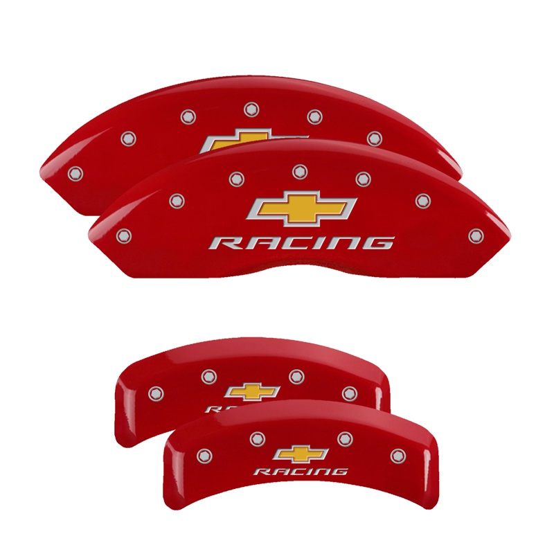 MGP 13013SBRCRD - 4 Caliper Covers Engraved F & R Chevy Racing Red Finish Silver Char 1988 Chevrolet Corvette MGP 13013SBRCRD - 4 Caliper Covers Engraved F & R Chevy Racing Red Finish Silver Char 1988 Chevrolet Corvette