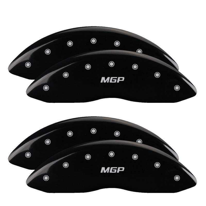 MGP 12203SMGPBK - 4 Caliper Covers Engraved Front & Rear Black finish silver ch MGP 12203SMGPBK - 4 Caliper Covers Engraved Front & Rear Black finish silver ch