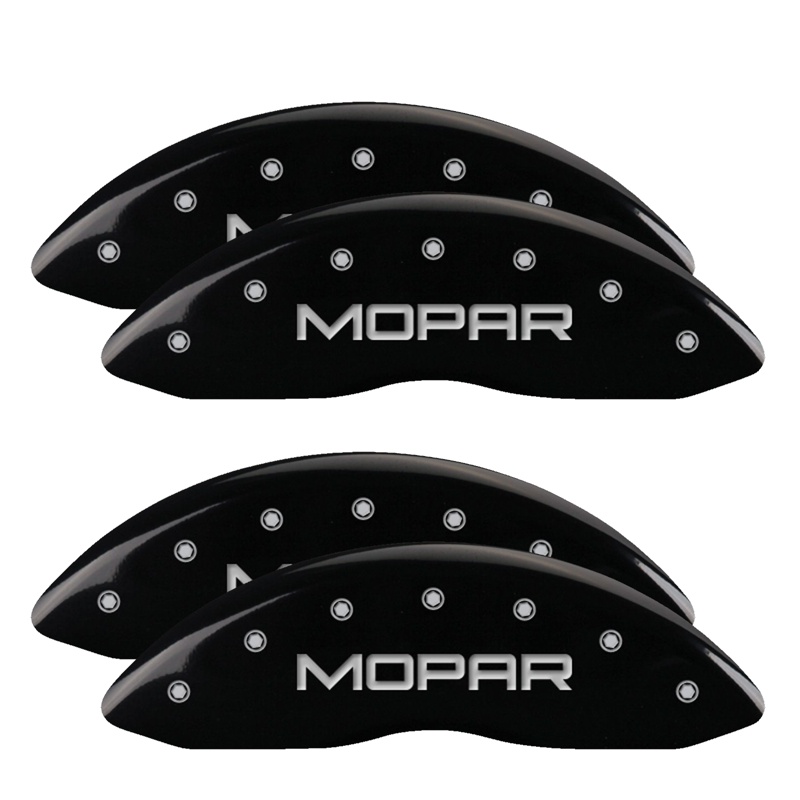 MGP 12203SMOPBK - 4 Caliper Covers Engraved Front & Rear MOPAR Black finish silver ch MGP 12203SMOPBK - 4 Caliper Covers Engraved Front & Rear MOPAR Black finish silver ch