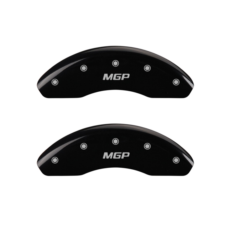 MGP 14213FMGPBK - Front set 2 Caliper Covers Engraved Front  Black finish silver ch