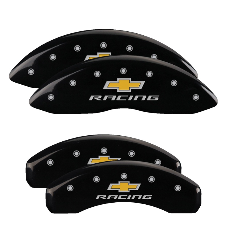 MGP 14036SBRCBK - 4 Caliper Covers Engraved F & R Chevy Racing Black Finish Silver Char 2012 Chevrolet Camaro MGP 14036SBRCBK - 4 Caliper Covers Engraved F & R Chevy Racing Black Finish Silver Char 2012 Chevrolet Camaro