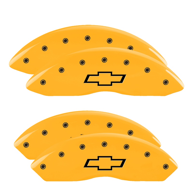 MGP 14243SBOWYL - 4 Caliper Covers Engraved F & R Bowtie Yellow Finish Black Char 2014 Chevrolet Express 2500 MGP 14243SBOWYL - 4 Caliper Covers Engraved F & R Bowtie Yellow Finish Black Char 2014 Chevrolet Express 2500