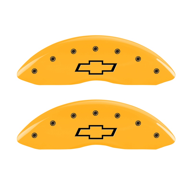 MGP 14238FBOWYL - 2 Caliper Covers Engraved Front Bowtie Yellow Finish Blk Char 05 Chevy Silverado 1500 MGP 14238FBOWYL - 2 Caliper Covers Engraved Front Bowtie Yellow Finish Blk Char 05 Chevy Silverado 1500
