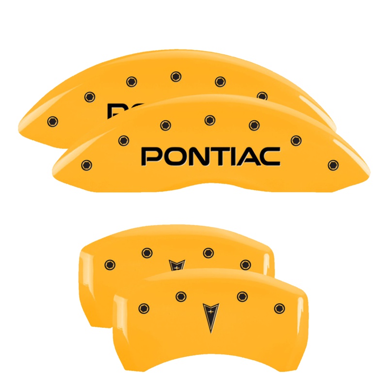 MGP 18028SPONYL - 4 Caliper Covers Engraved Front Pontiac Rear Arrow Yellow Finish Blk Char 2001 Pontiac Firebird MGP 18028SPONYL - 4 Caliper Covers Engraved Front Pontiac Rear Arrow Yellow Finish Blk Char 2001 Pontiac Firebird