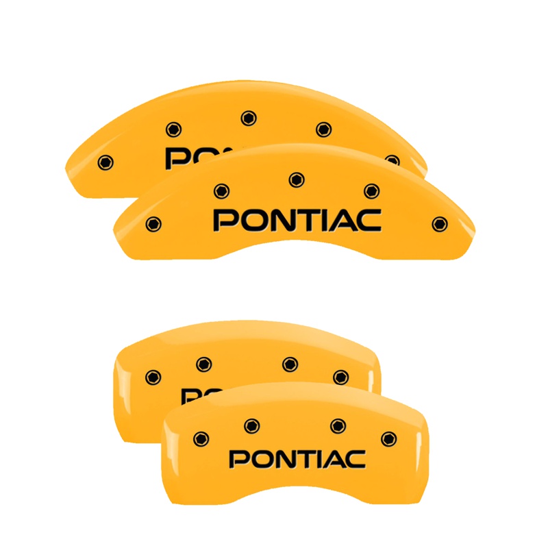 MGP 18026SPOPYL - 4 Caliper Covers Engraved Front & Rear Pontiac Yellow Finish Black Char 2002 Pontiac Grand Prix MGP 18026SPOPYL - 4 Caliper Covers Engraved Front & Rear Pontiac Yellow Finish Black Char 2002 Pontiac Grand Prix