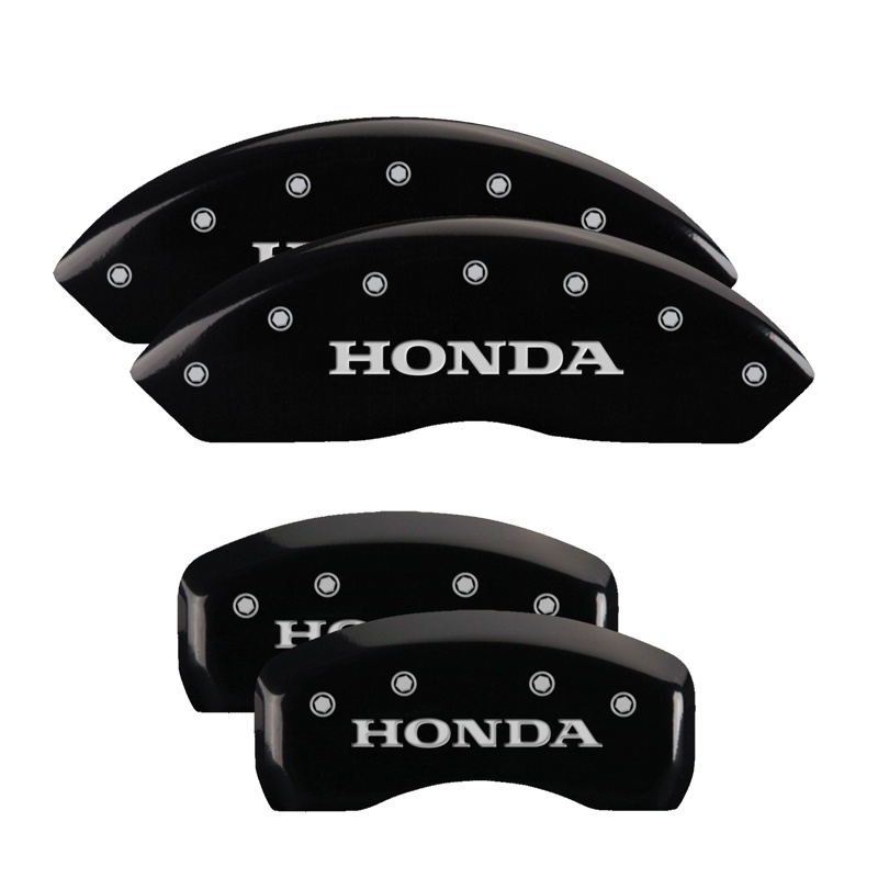 MGP 20203SHONBK - 4 Caliper Covers Engraved Front & Rear Honda Black finish silver ch MGP 20203SHONBK - 4 Caliper Covers Engraved Front & Rear Honda Black finish silver ch