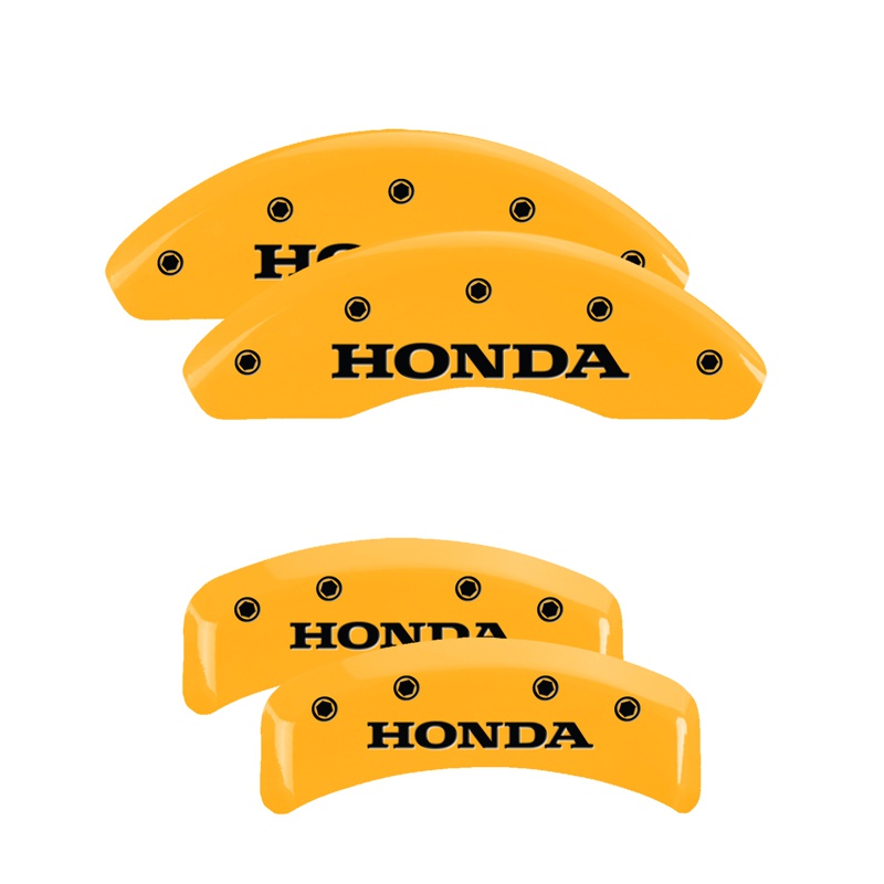 MGP 20130SHONYL - 4 Caliper Covers Engraved Front & Rear Honda Yellow finish black ch MGP 20130SHONYL - 4 Caliper Covers Engraved Front & Rear Honda Yellow finish black ch
