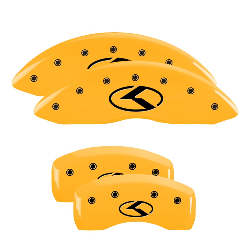 MGP 21192SCRKYL - 4 Caliper Covers Engraved Front & Rear Circle K/Kia Yellow Finish Black Char 2018 Kia Optima MGP 21192SCRKYL - 4 Caliper Covers Engraved Front & Rear Circle K/Kia Yellow Finish Black Char 2018 Kia Optima