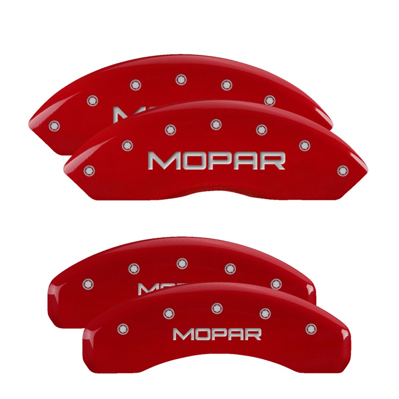 MGP 32021SMOPRD - 4 Caliper Covers Engraved Front & Rear MOPAR Red finish silver ch MGP 32021SMOPRD - 4 Caliper Covers Engraved Front & Rear MOPAR Red finish silver ch
