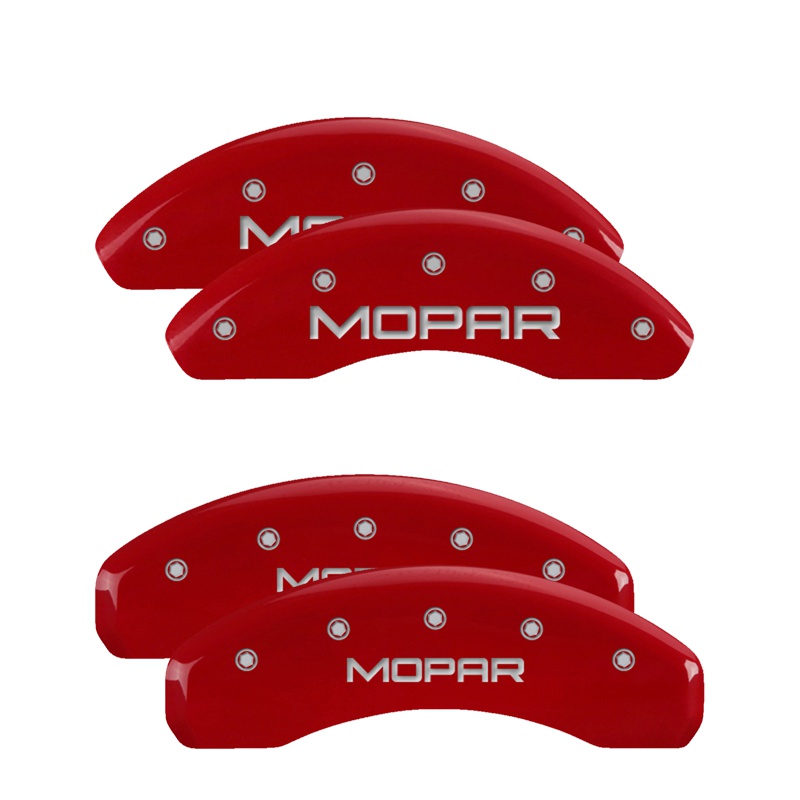 MGP 32014SMOPRD - 4 Caliper Covers Engraved Front & Rear MOPAR Red finish silver ch MGP 32014SMOPRD - 4 Caliper Covers Engraved Front & Rear MOPAR Red finish silver ch