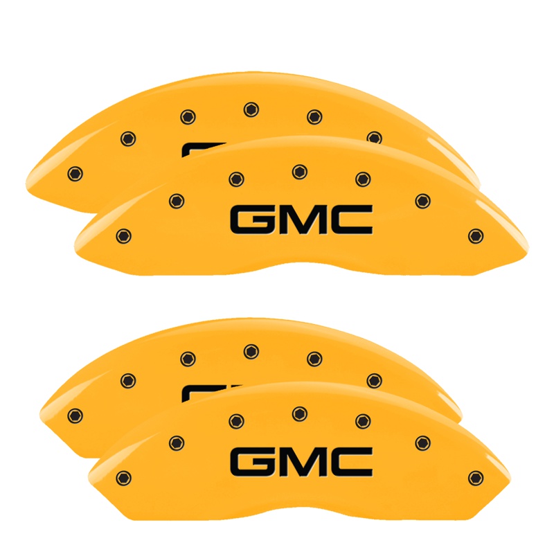 MGP 34211SGMCYL - 4 Caliper Covers Engraved Front & Rear GMC Yellow Finish Black Char 2016 GMC Savana 3500 MGP 34211SGMCYL - 4 Caliper Covers Engraved Front & Rear GMC Yellow Finish Black Char 2016 GMC Savana 3500