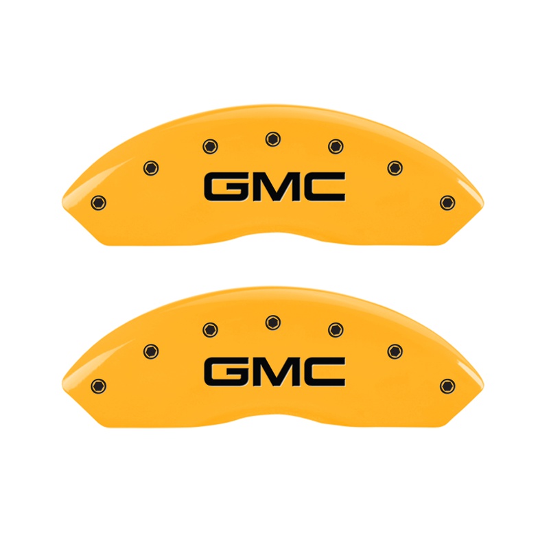 MGP 34012FGMCYL - 2 Caliper Covers Engraved Front GMC Yellow Finish Black Characters 1997 GMC Yukon