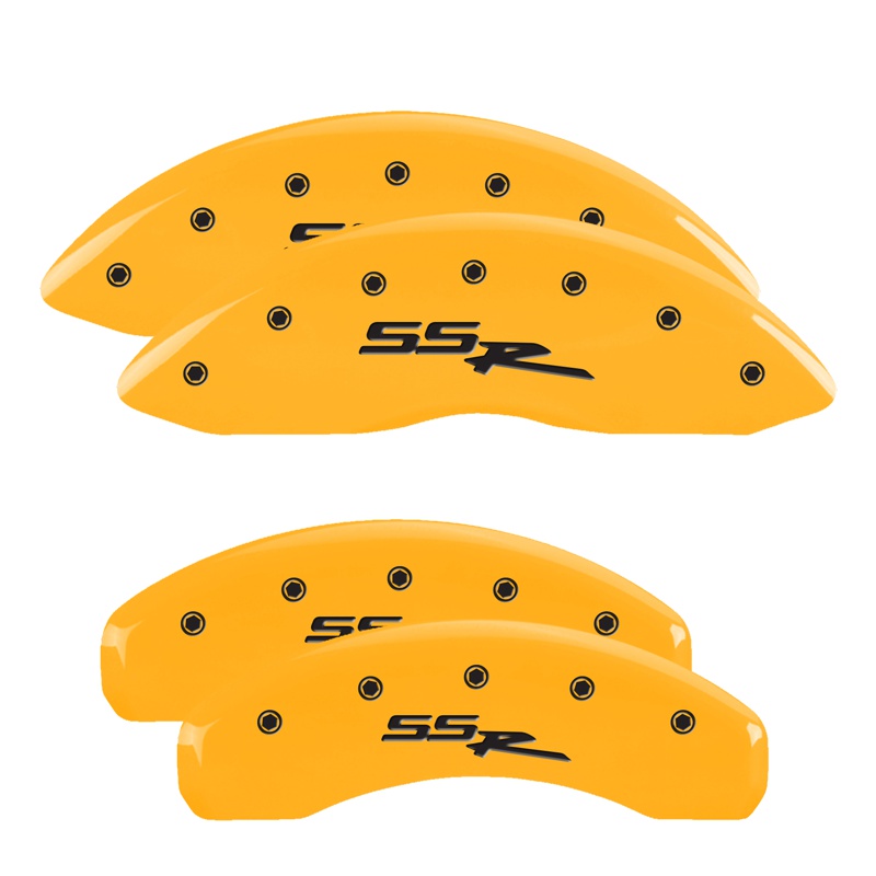 MGP 34006SSSRYL - 4 Caliper Covers Engraved Front & Rear Ssr Yellow Finish Black Char 2003 GMC Sierra 1500 MGP 34006SSSRYL - 4 Caliper Covers Engraved Front & Rear Ssr Yellow Finish Black Char 2003 GMC Sierra 1500
