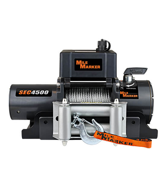 Mile Marker 76-50115BW - 4500 LBS Winch Waterproof Rated Line Pull 12V Motor w/1/4 x 50 Foot Cable PE4500 ES Mile Marker 76-50115BW - 4500 LBS Winch Waterproof Rated Line Pull 12V Motor w/1/4 x 50 Foot Cable PE4500 ES
