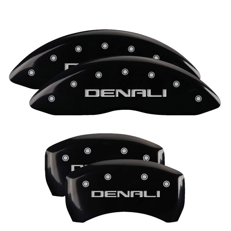 MGP 34218SDNLBK - Set of 4 caliper covers, Engraved Front and Rear: Denali, Black powder coat fini MGP 34218SDNLBK - Set of 4 caliper covers, Engraved Front and Rear: Denali, Black powder coat fini